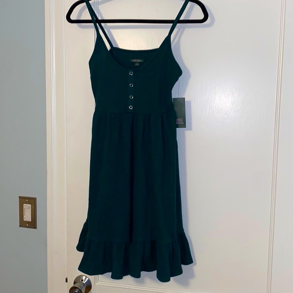 NWT Wild Fable Dark Green Waffle Knit Dress